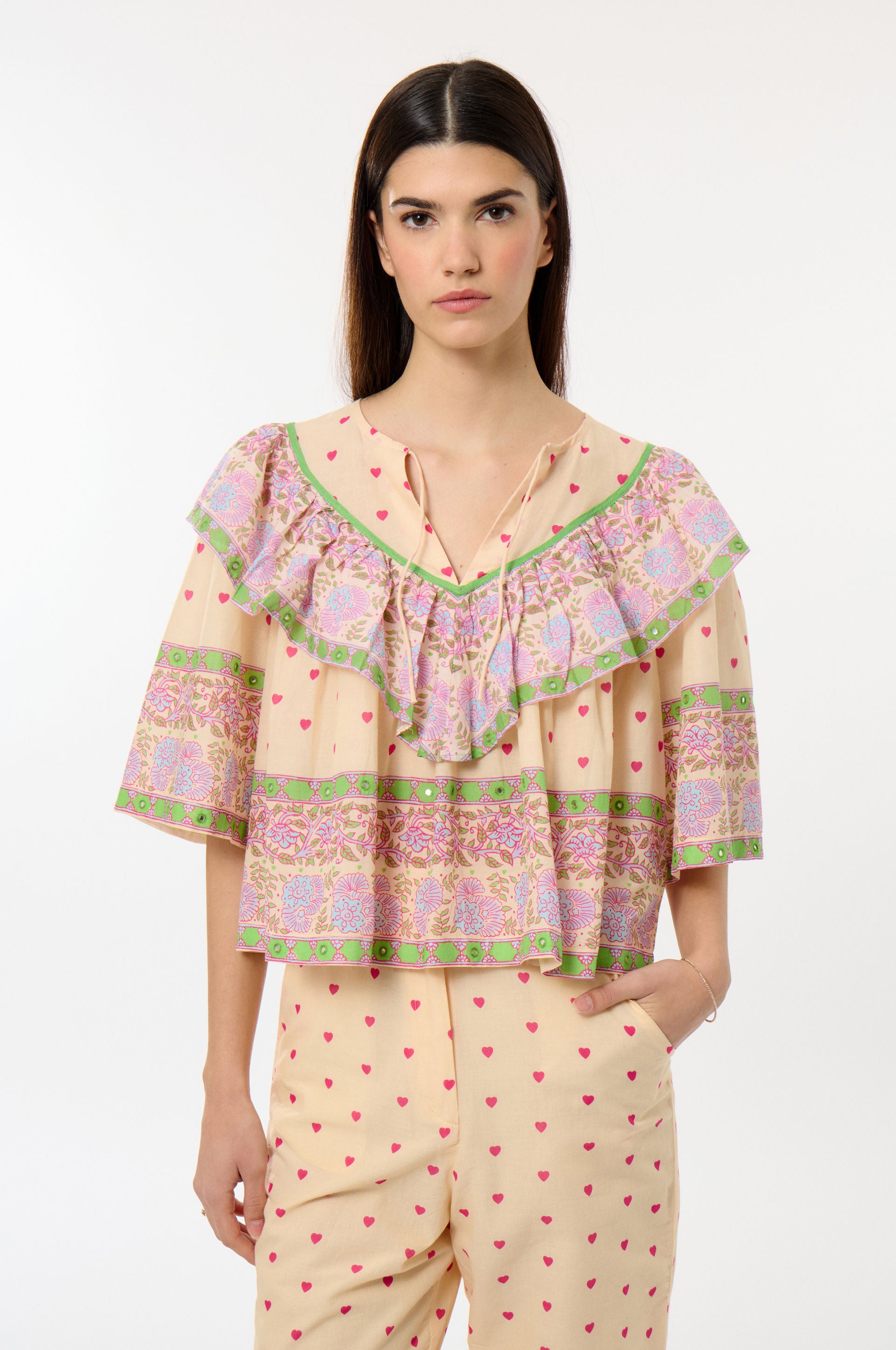 Chemisier Manoush à Fleurs - Taille 34 (noté 36) - Rose - Occasion Parfait état