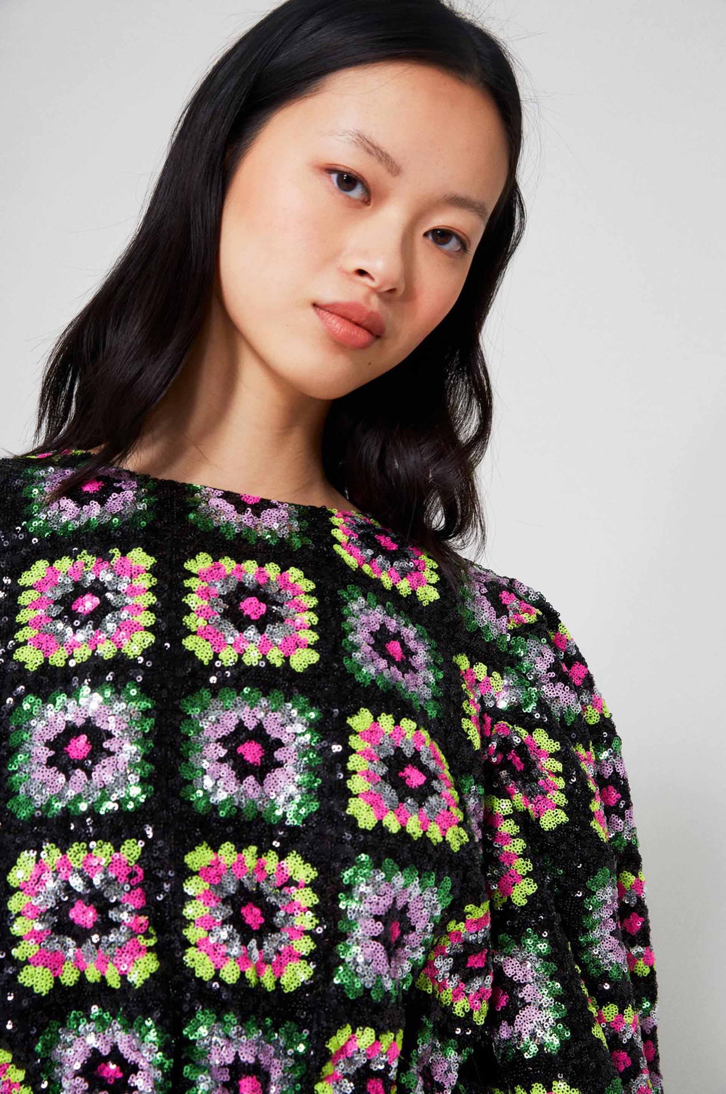 Top Crochet paillette