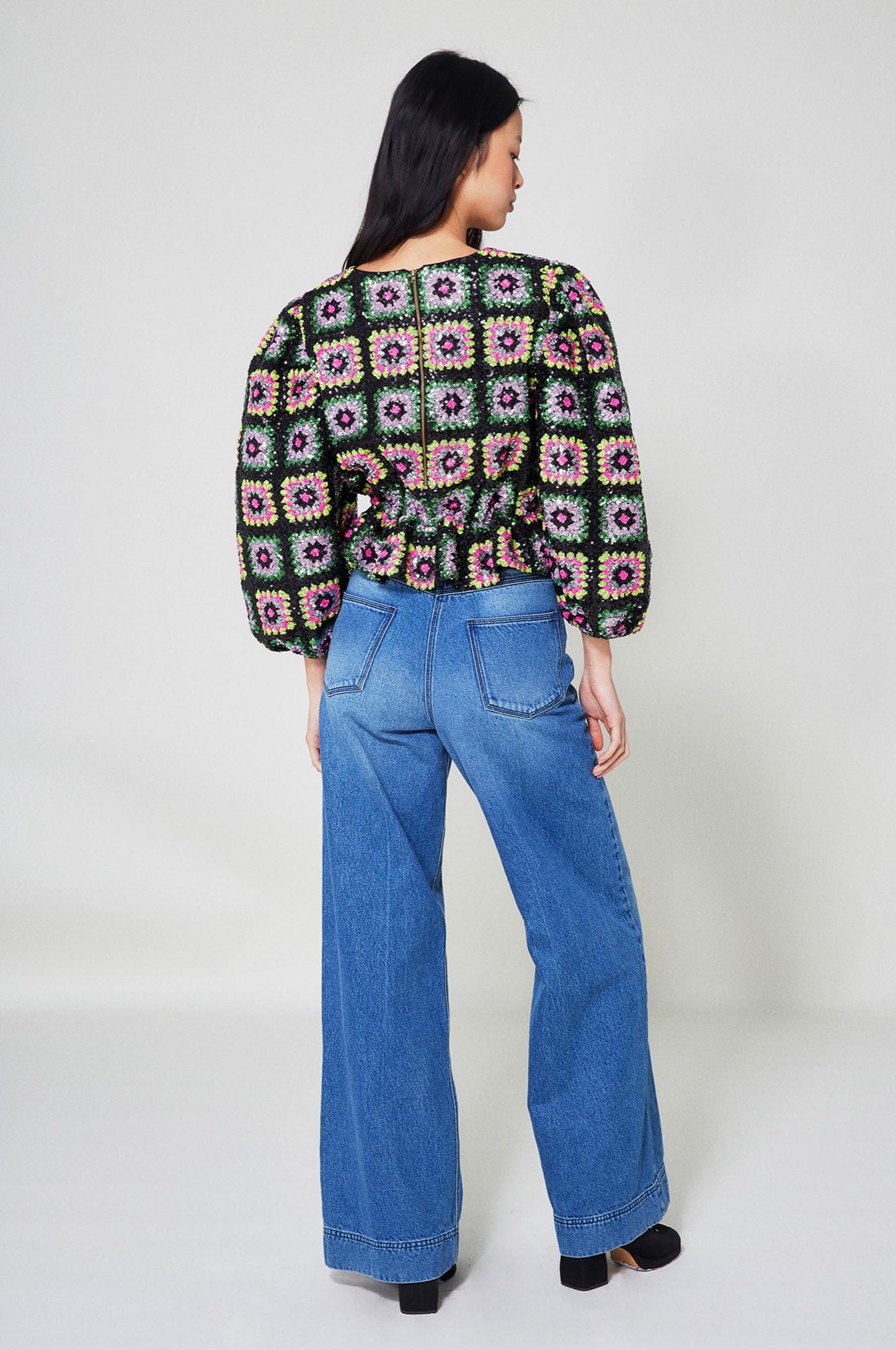 Top Crochet paillette