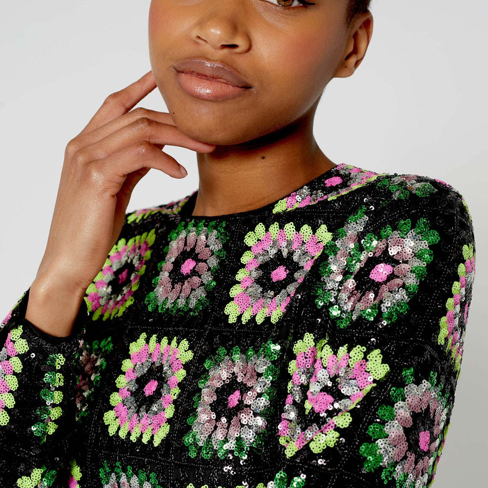 Robe longue Crochet paillette