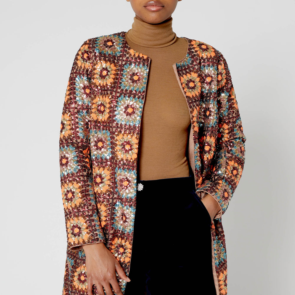 Veste Crochet paillette