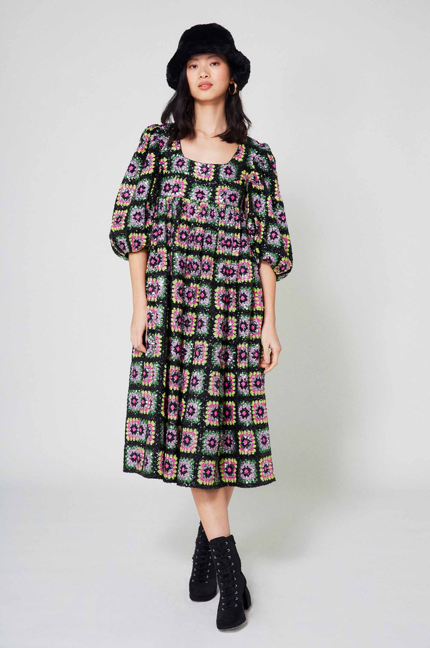 Robe Crochet paillette