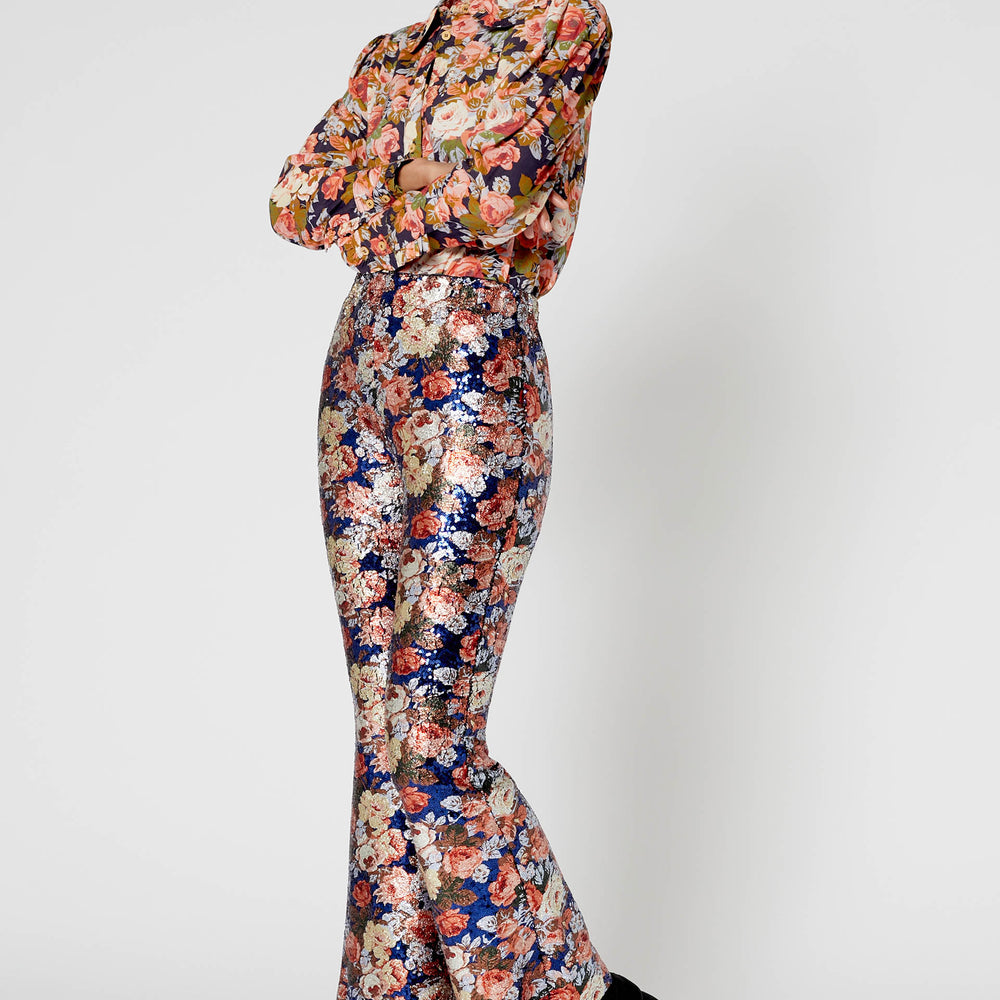 Pantalon Sequins Roses
