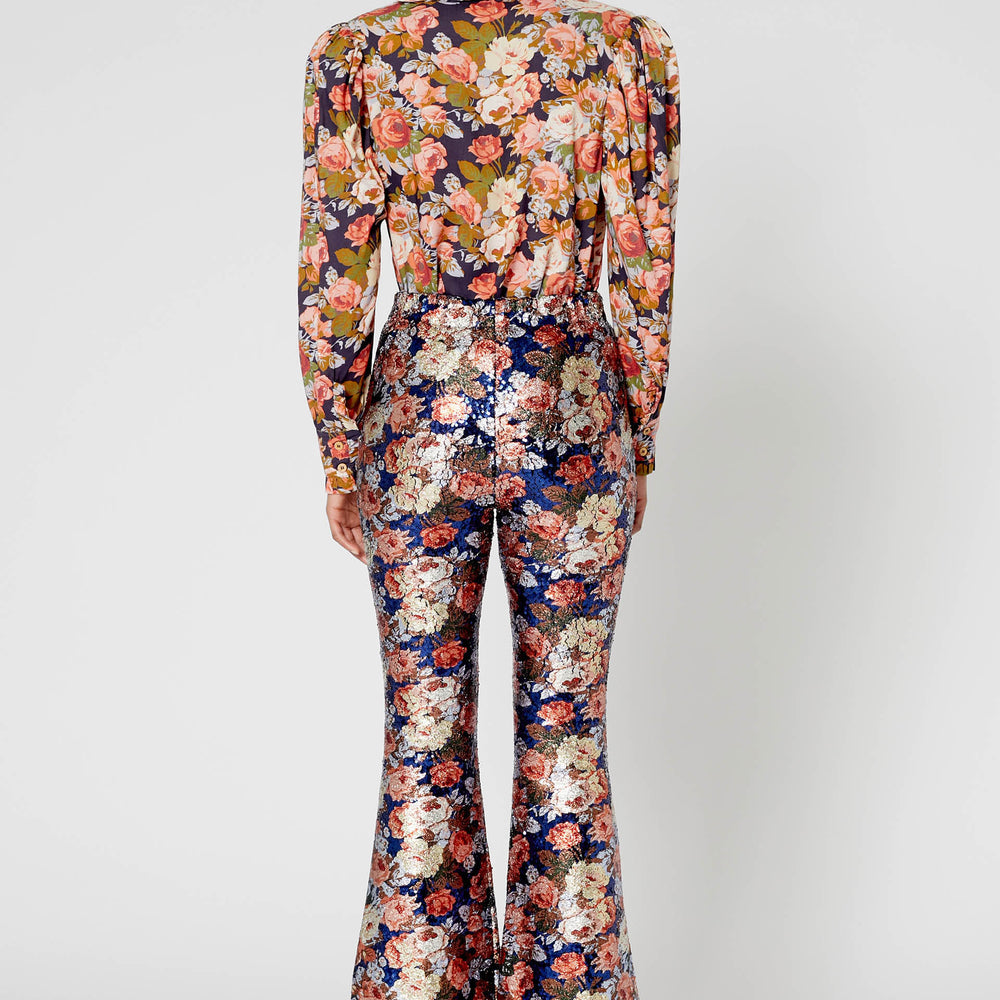 Pantalon Sequins Roses