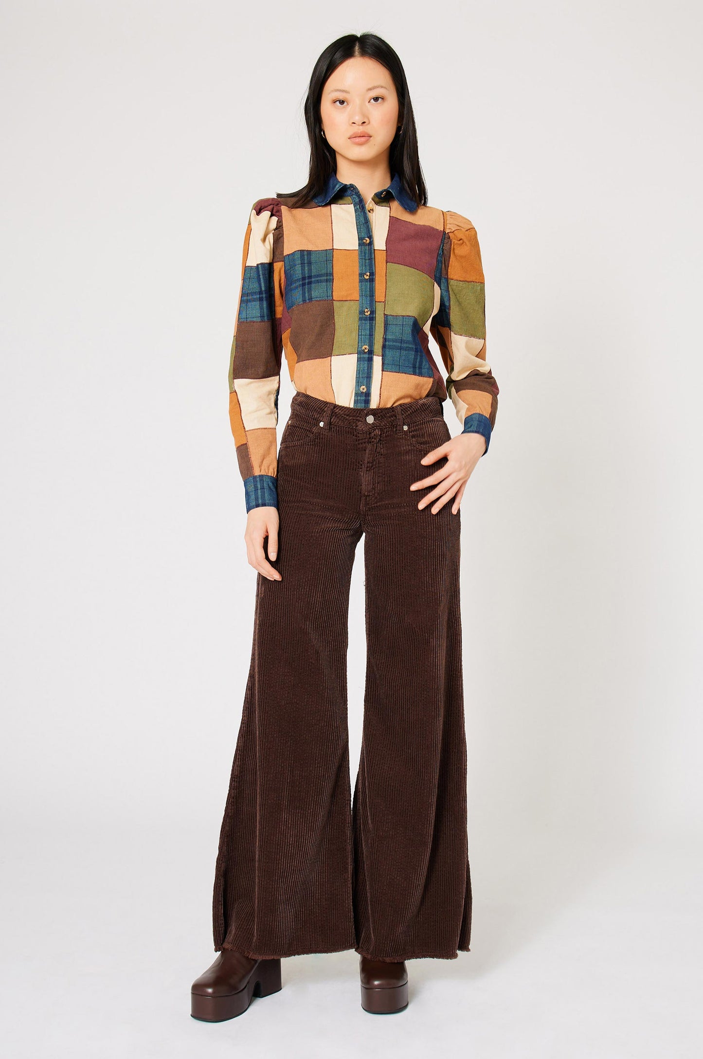 Chemise Damier Velours