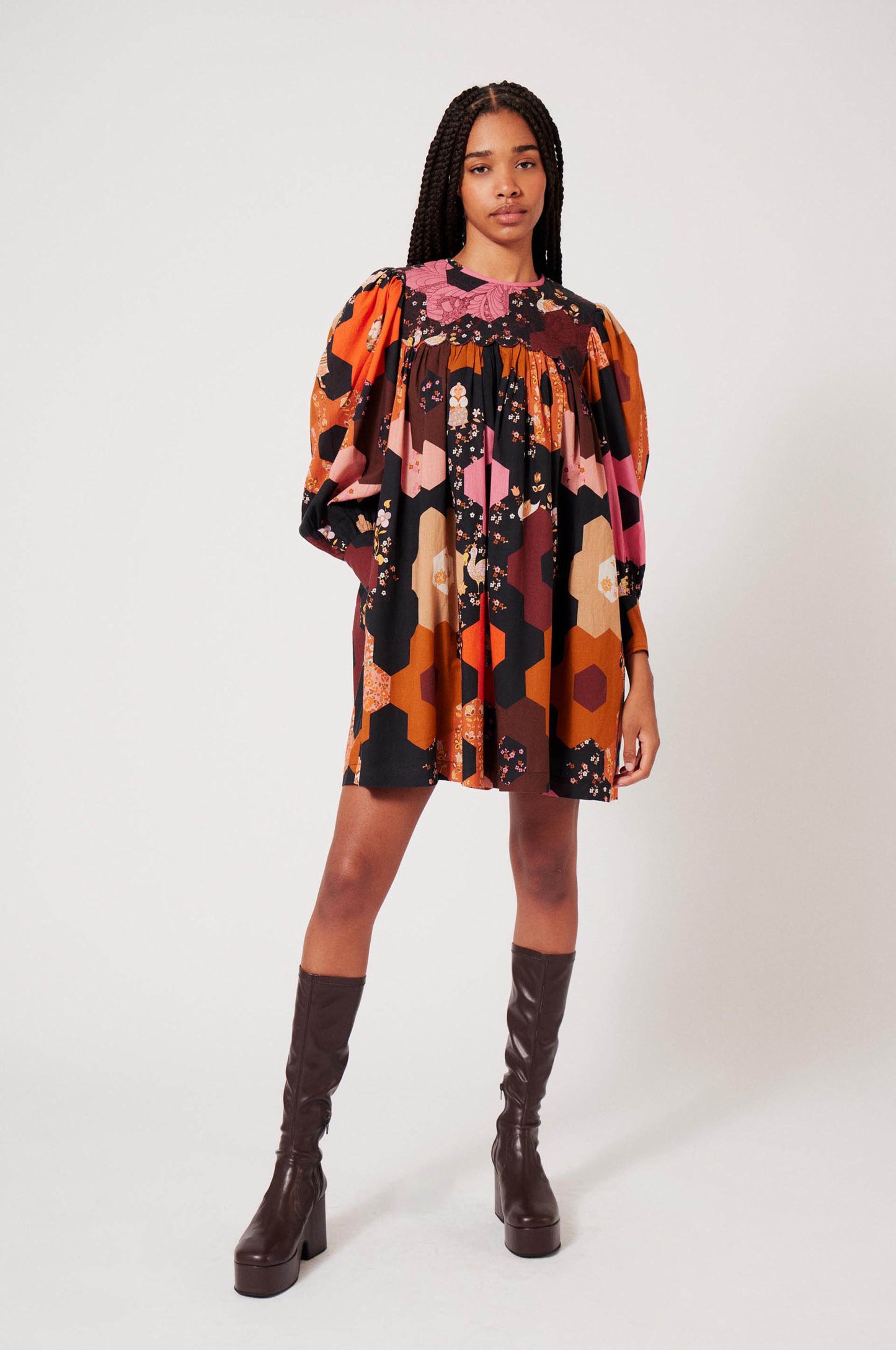 Robe courte Patchwork Médiéval