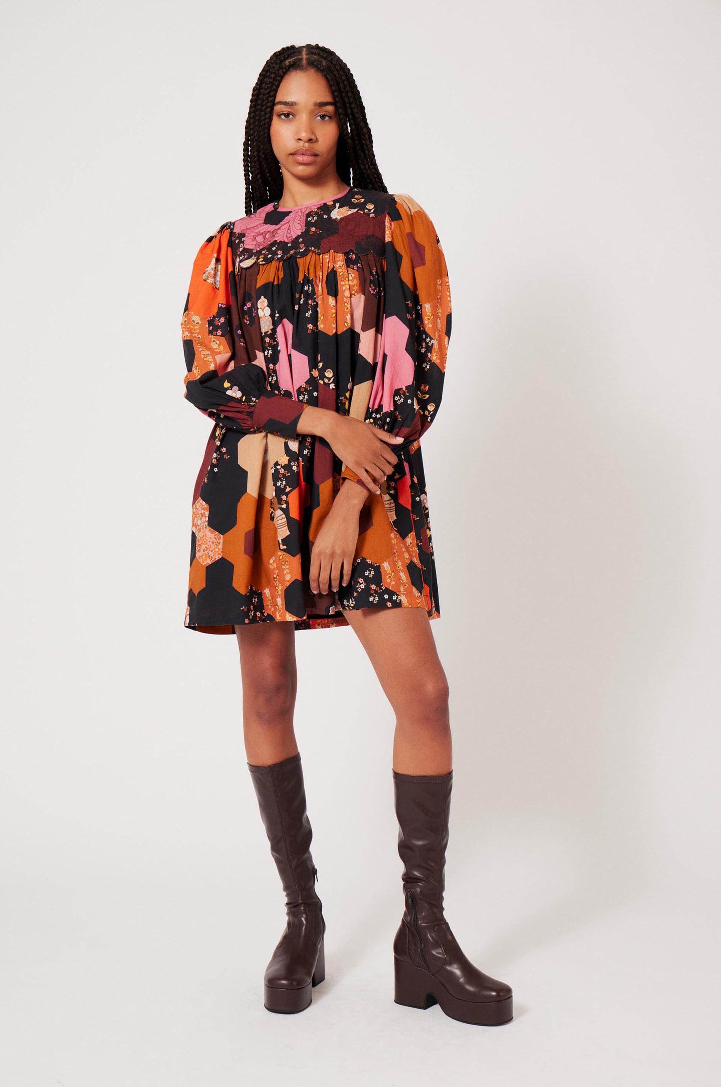 Robe courte Patchwork Médiéval