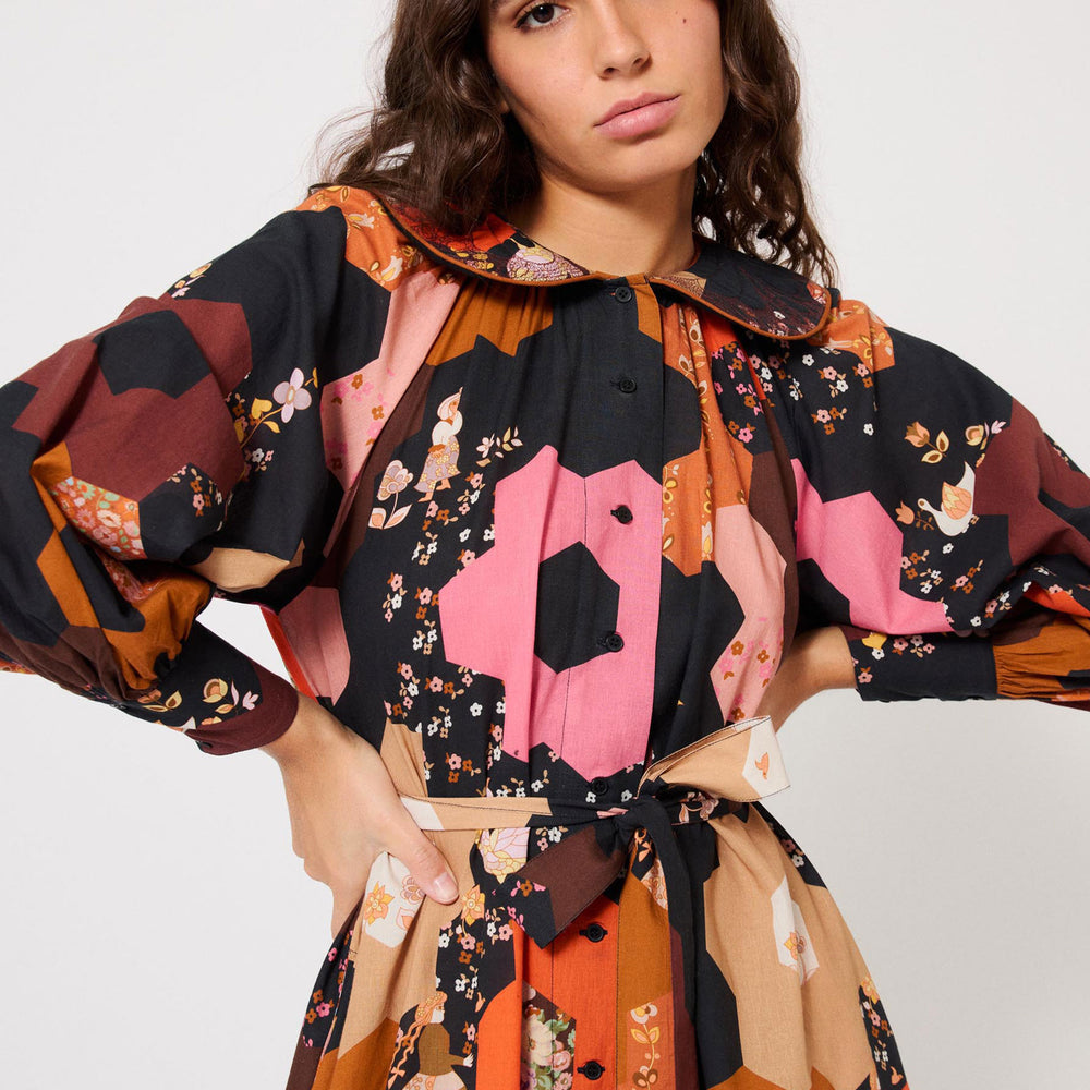 Robe longue Patchwork Médiéval