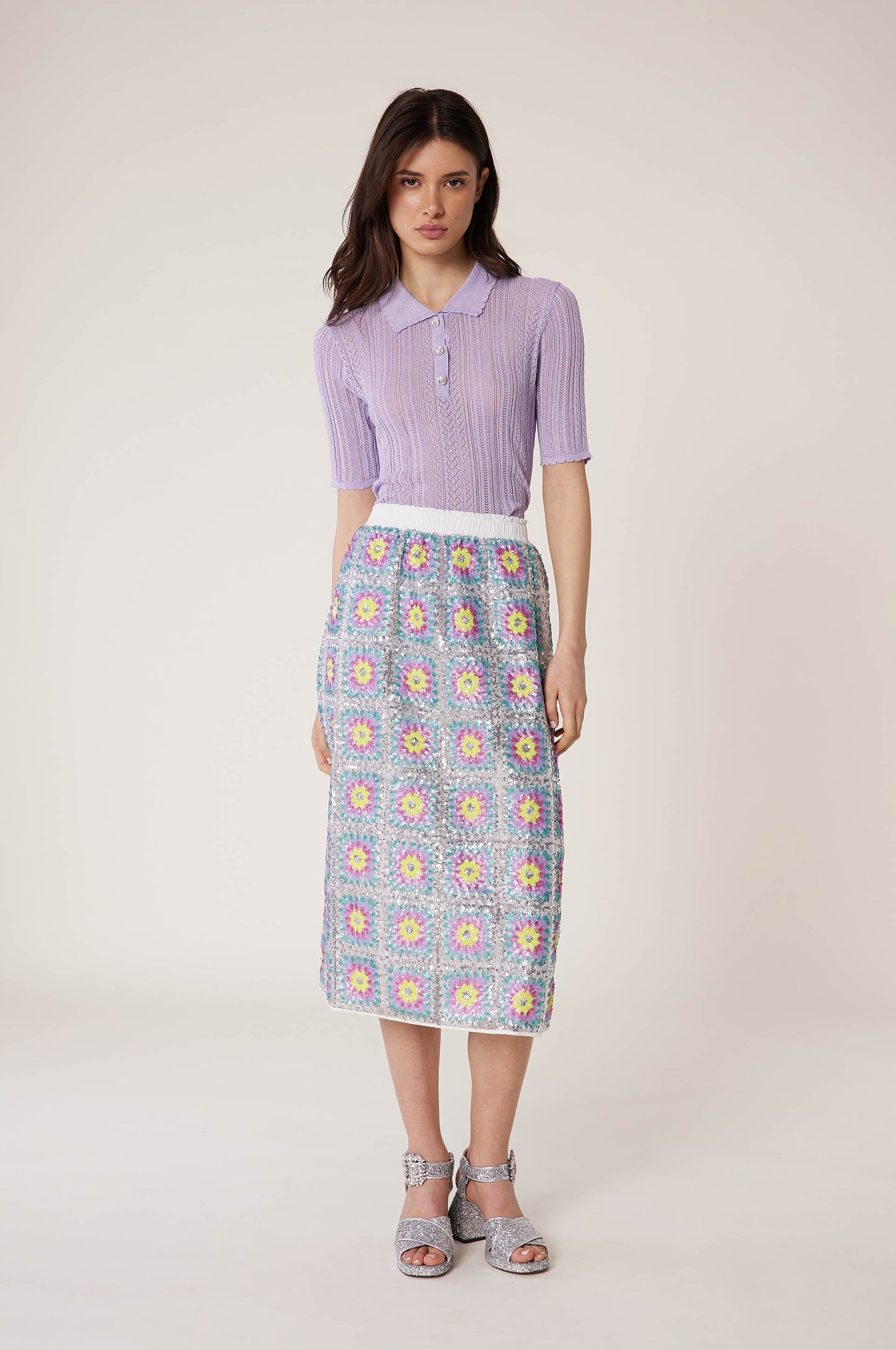 Patchwork Sequin Skirt