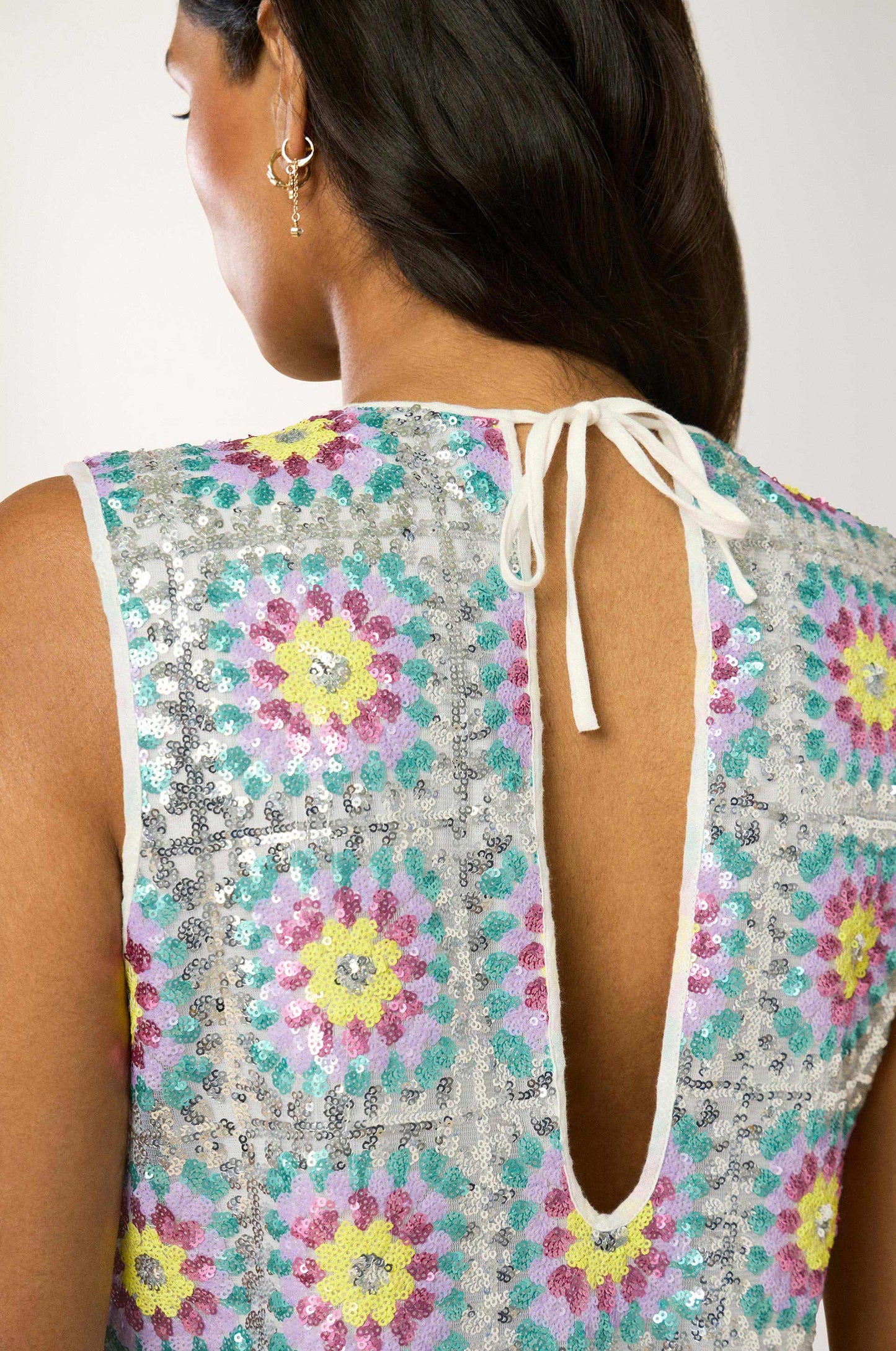 Robe Midi Sequins Patchwork