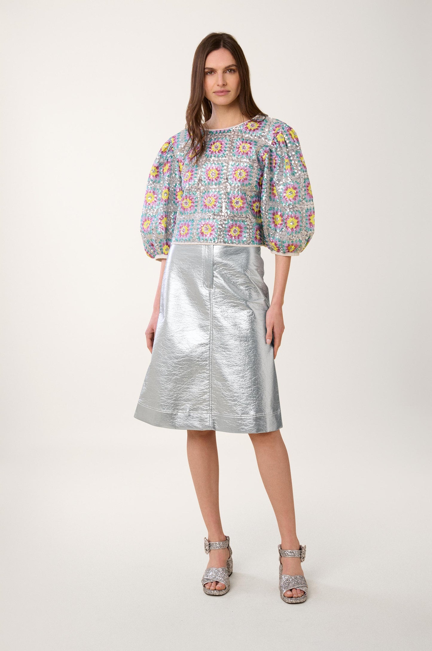 Top Sequins Patchwork