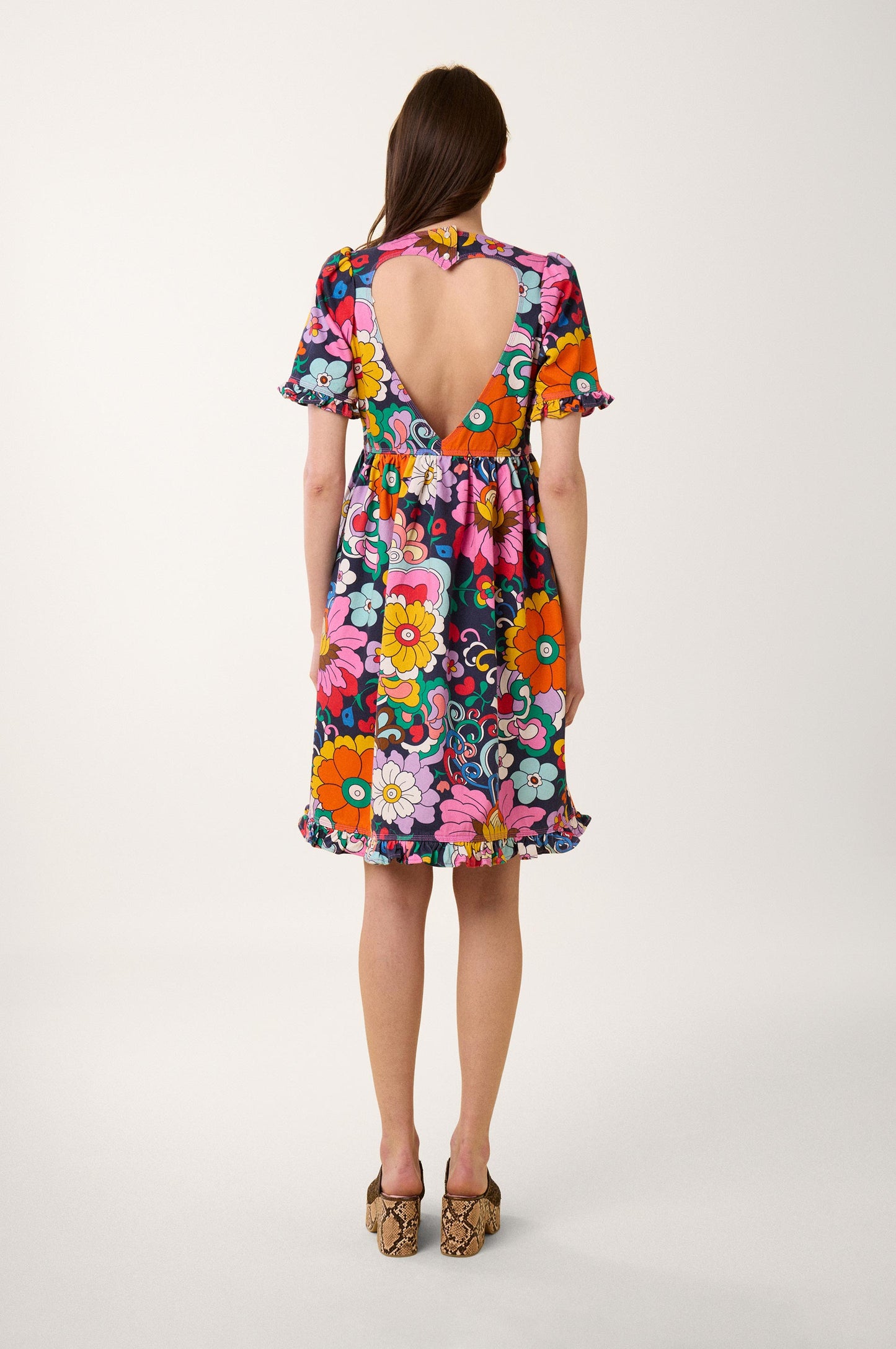 Niki Denim Heart Dress  Manoush