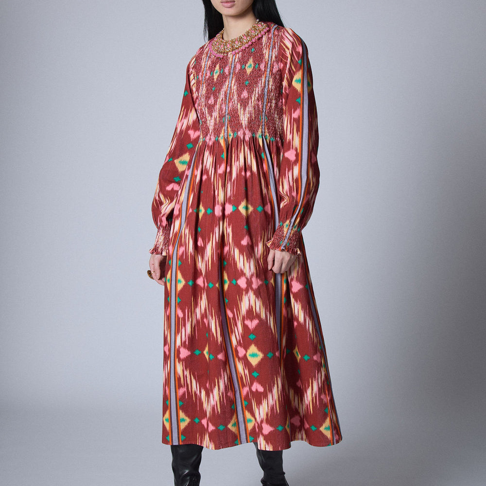 Robe à Smocks Ikat