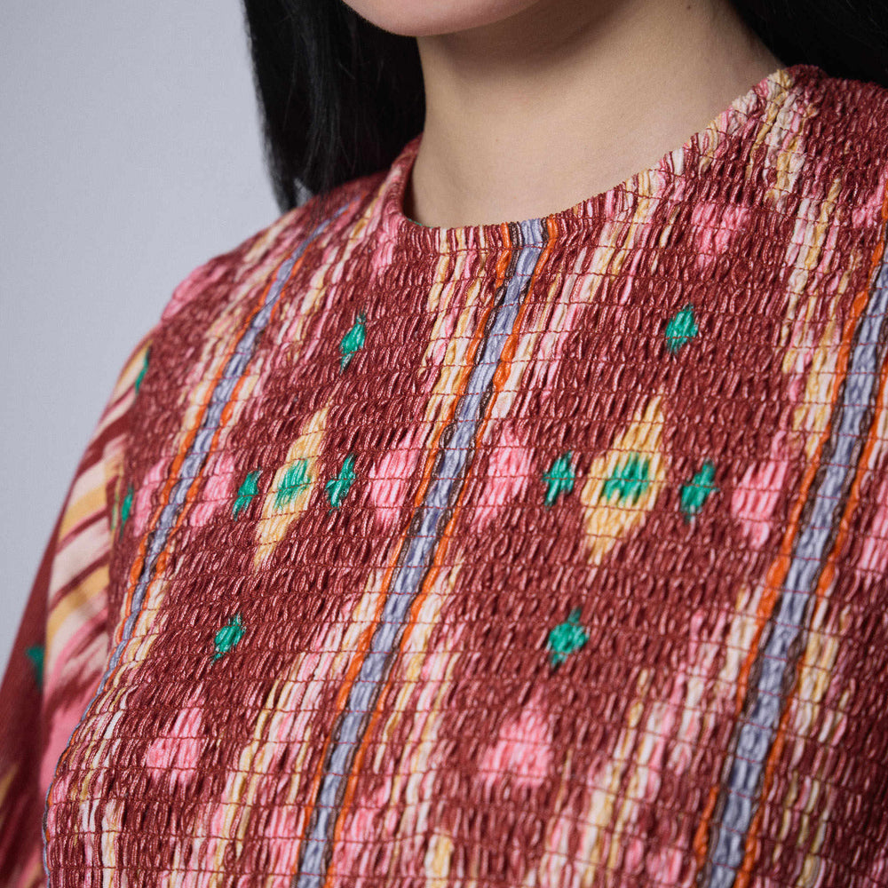 Robe à Smocks Ikat