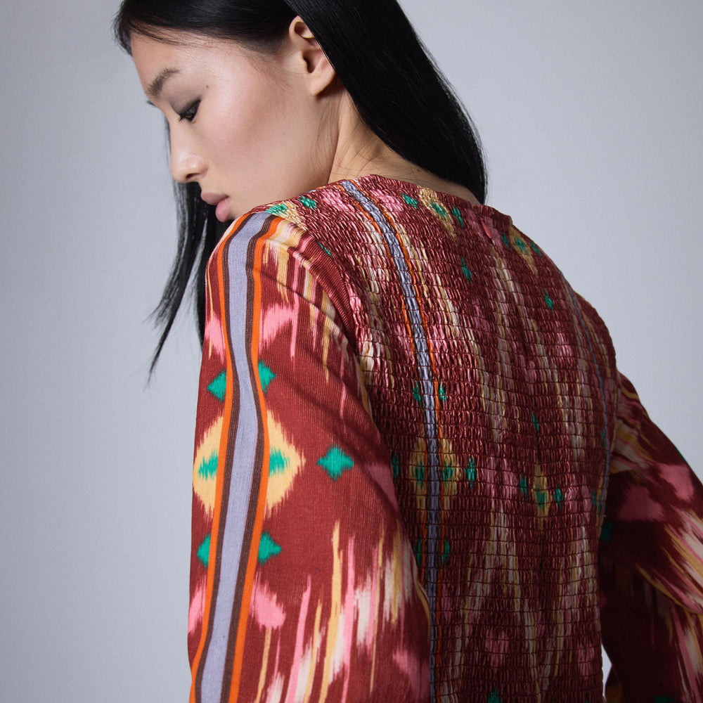 Robe à Smocks Ikat