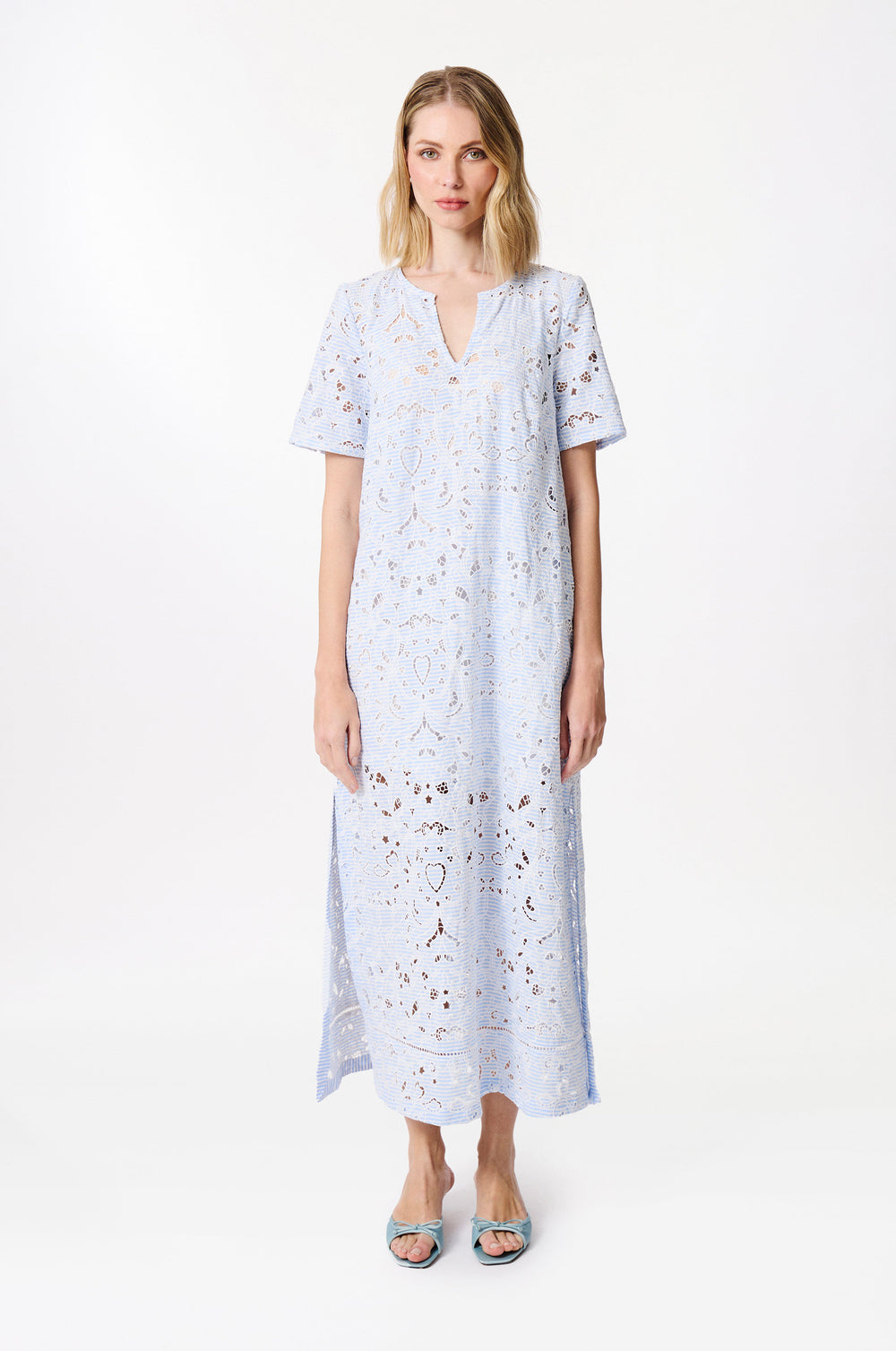 Robe mi-longue Broderie Suisse