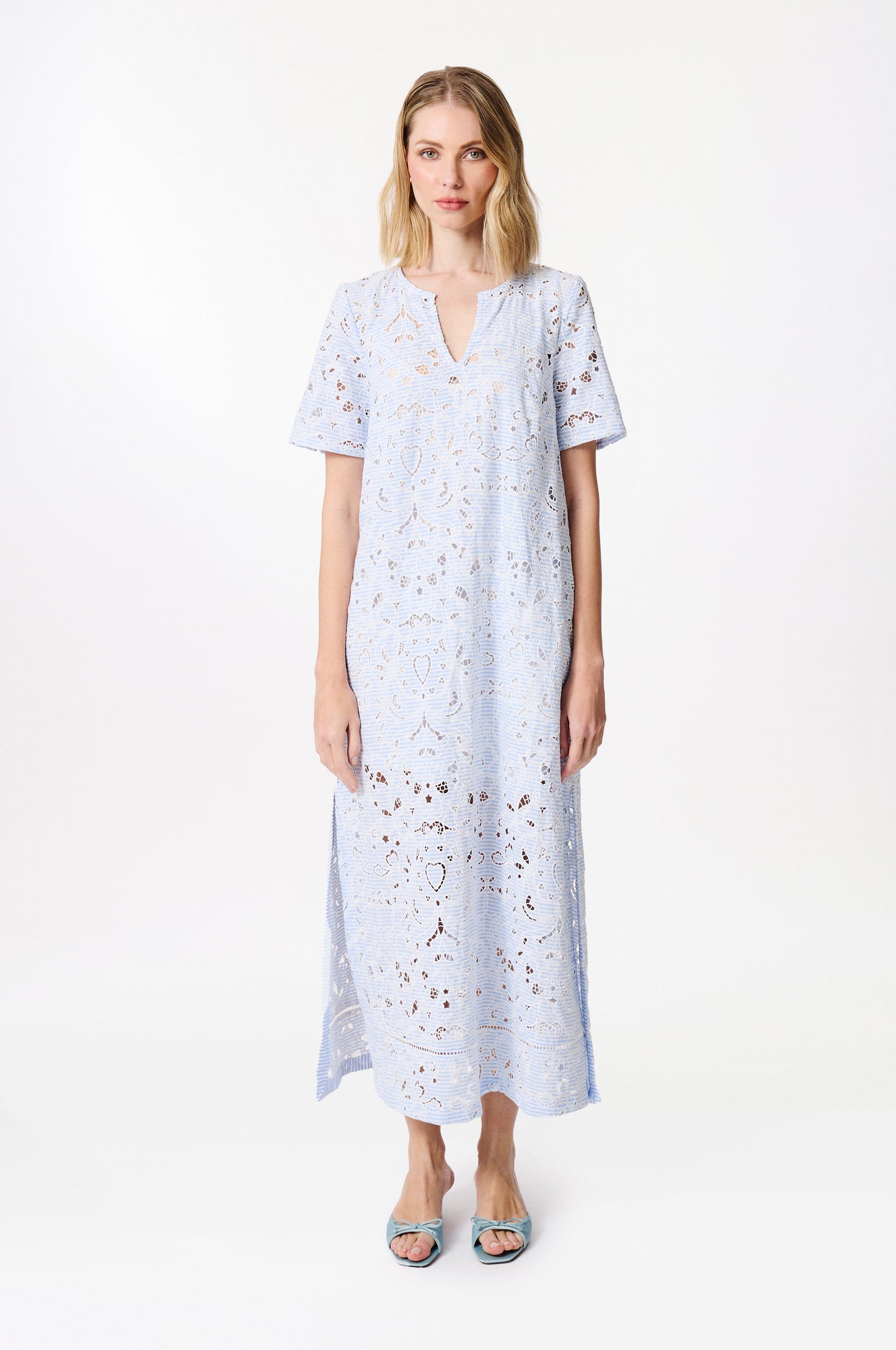 Robe mi-longue Broderie Suisse