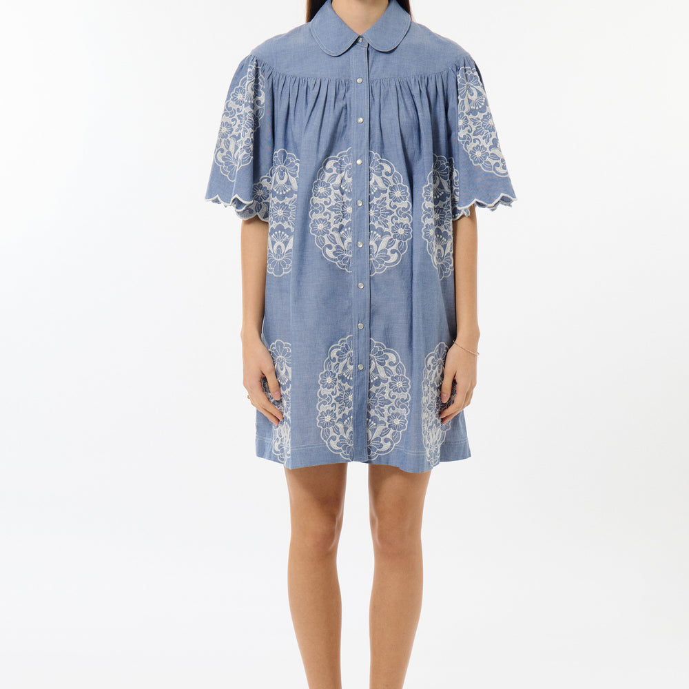 Chambray Babydoll Dress