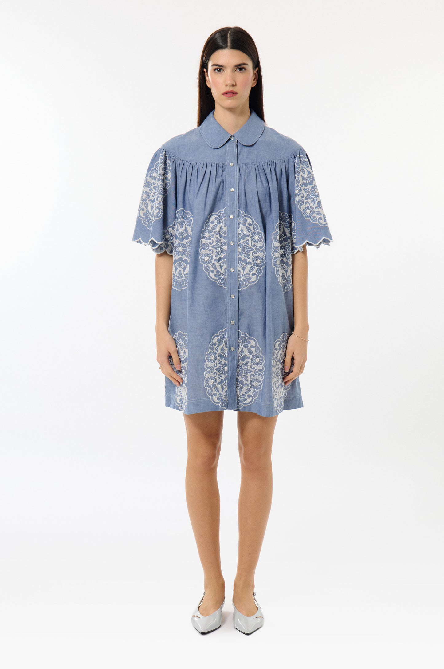 Chambray Babydoll Dress
