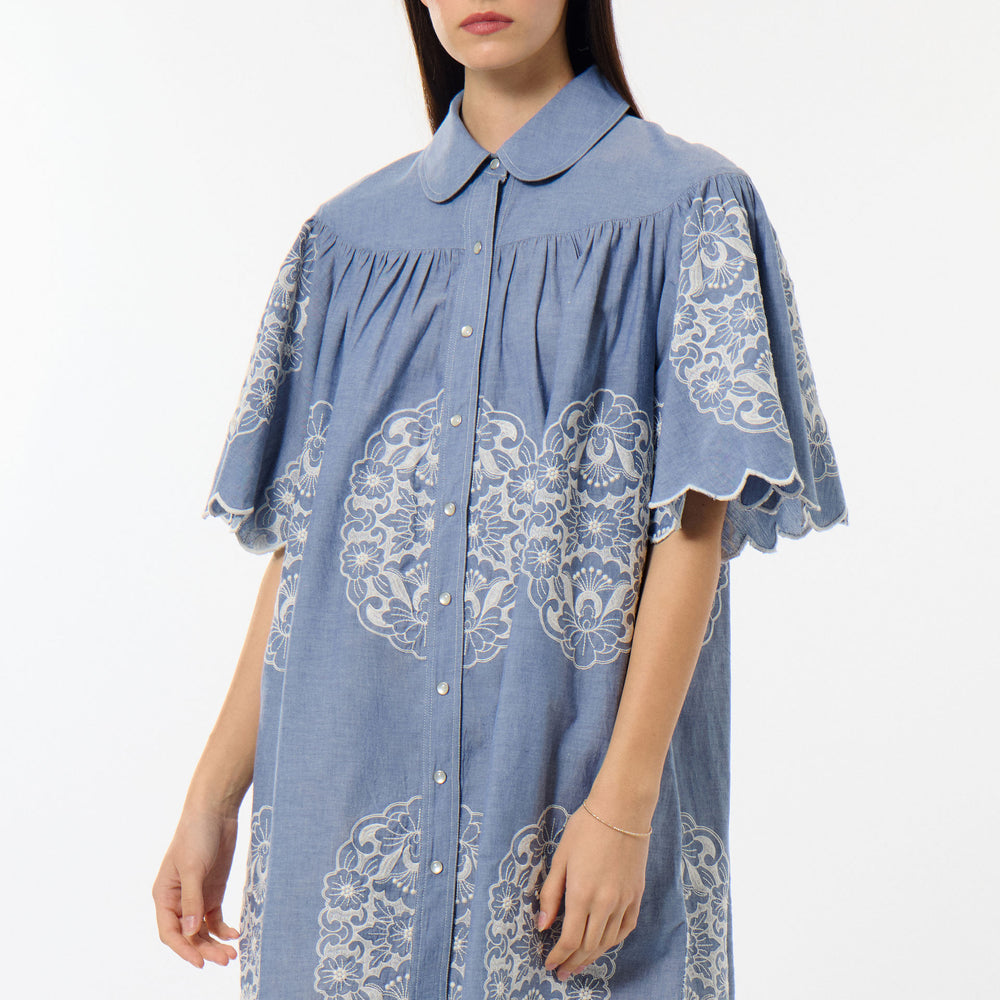 Chambray Babydoll Dress