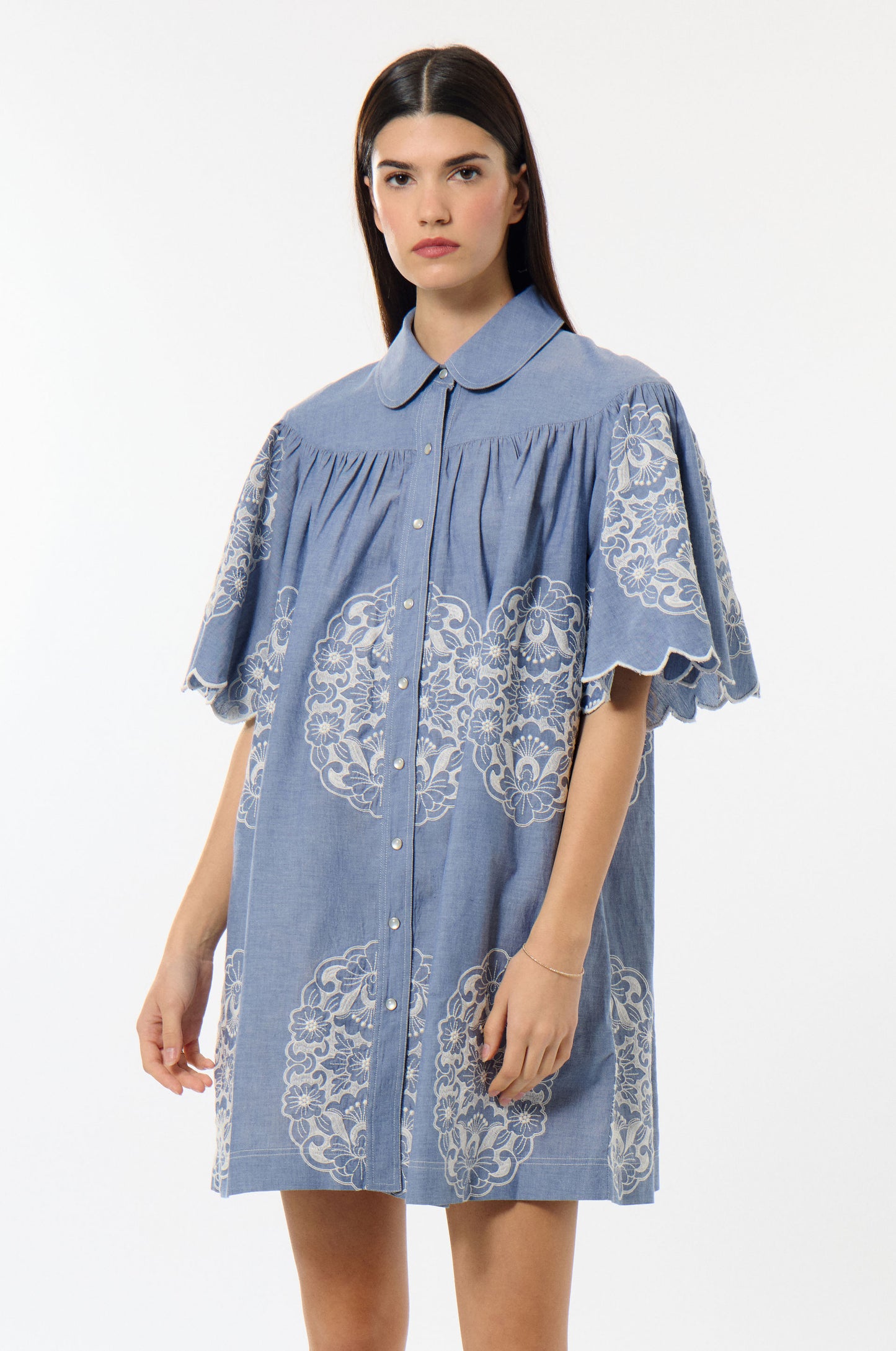 Chambray Babydoll Dress
