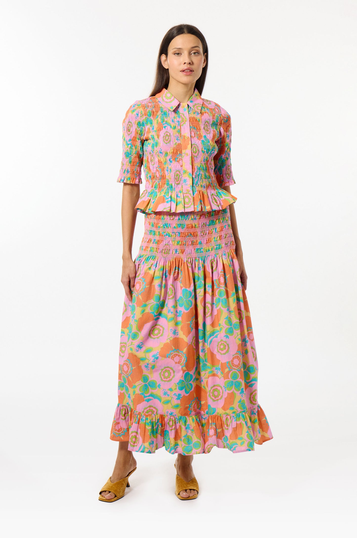 Cotton Blossom Smocked Shirt
