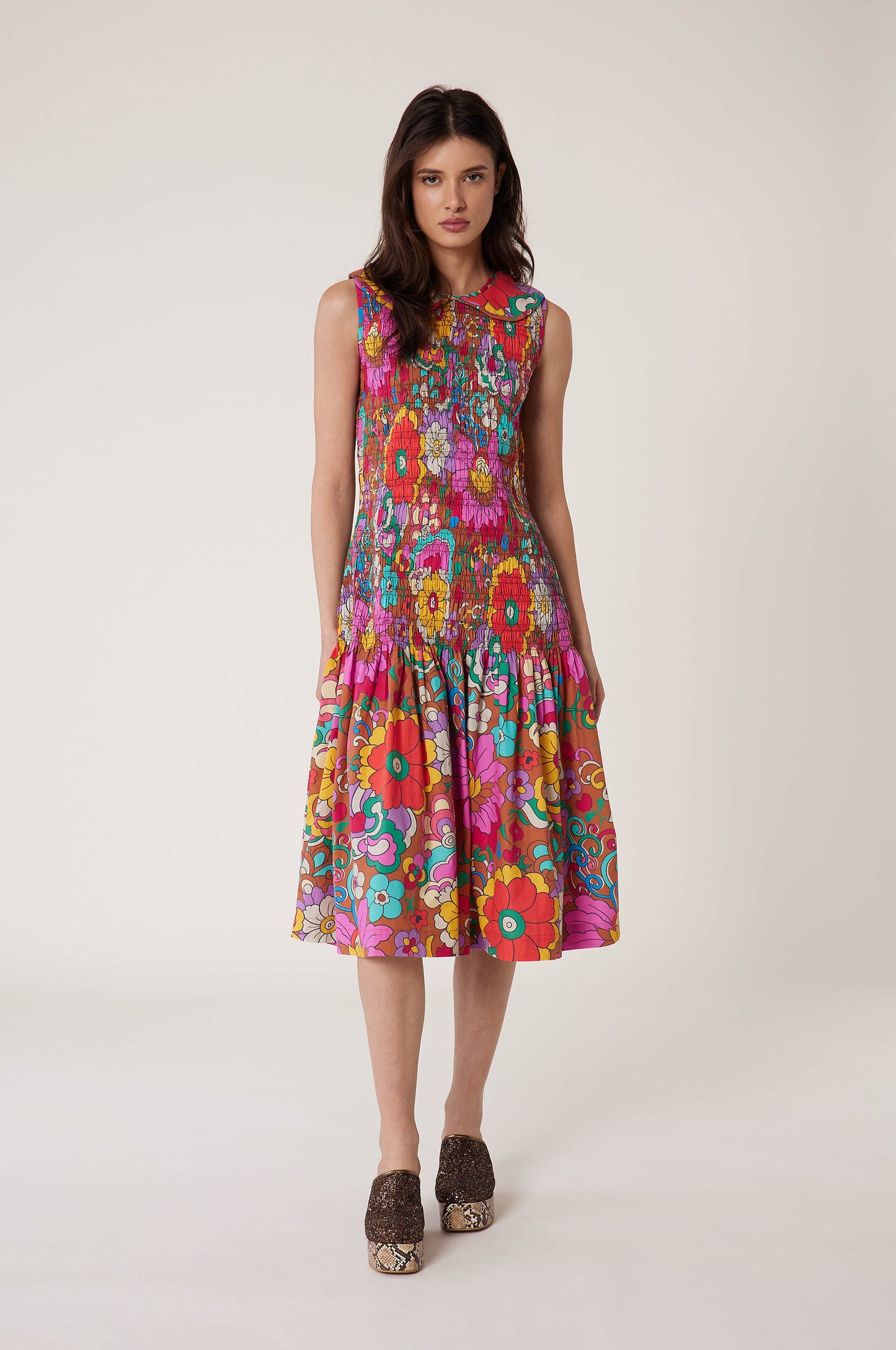 Robe à smocks Jardin